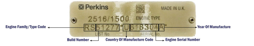 Perkins engine identification sample