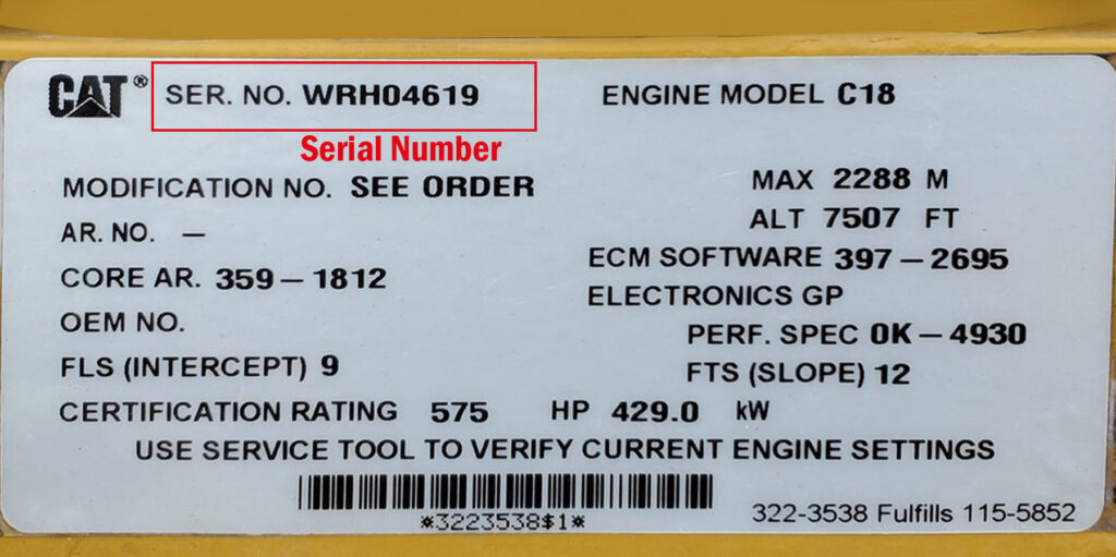 Caterpillar Engine Serial Number